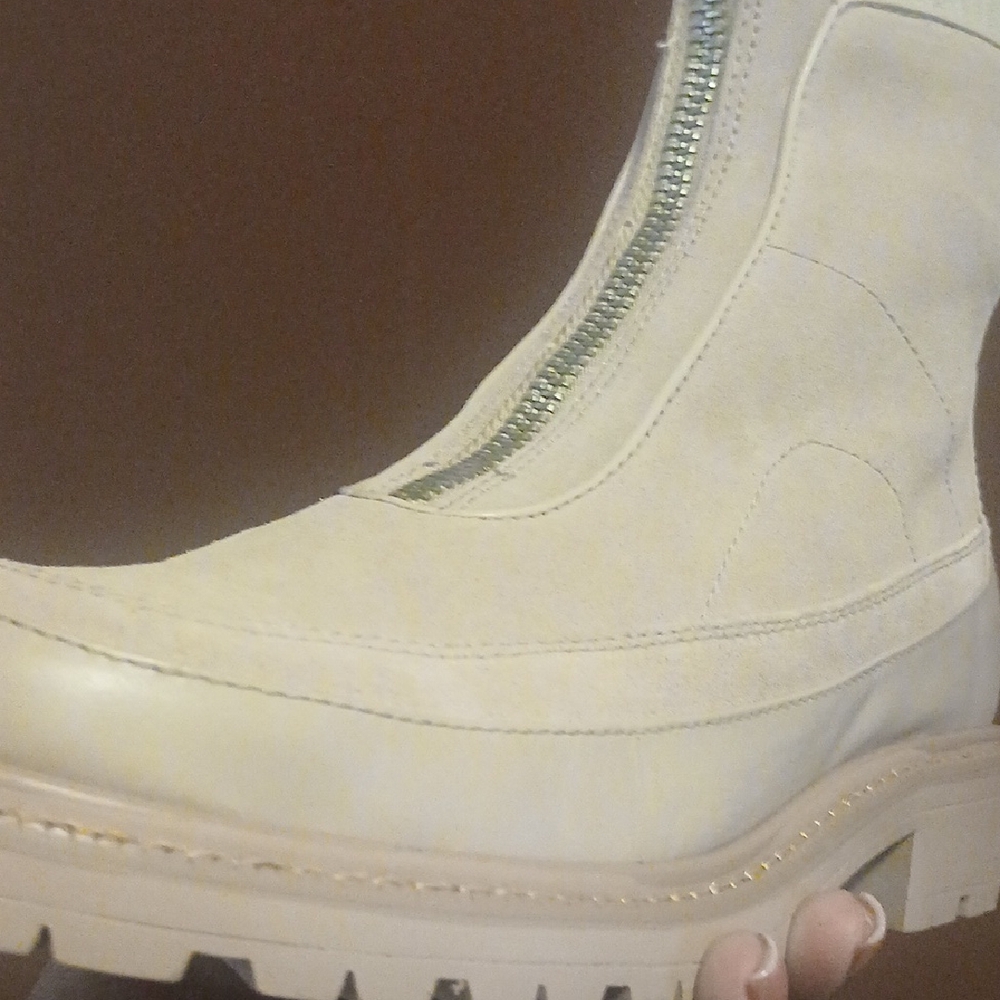 Sam Edelman Cream Ankle Boots